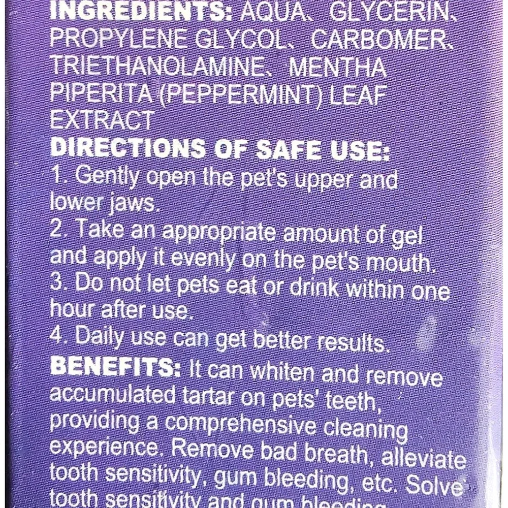 Lyegbong Pet Oral Repair Gel for Dogs and Cats Dental Care Tartar Remover 30ml